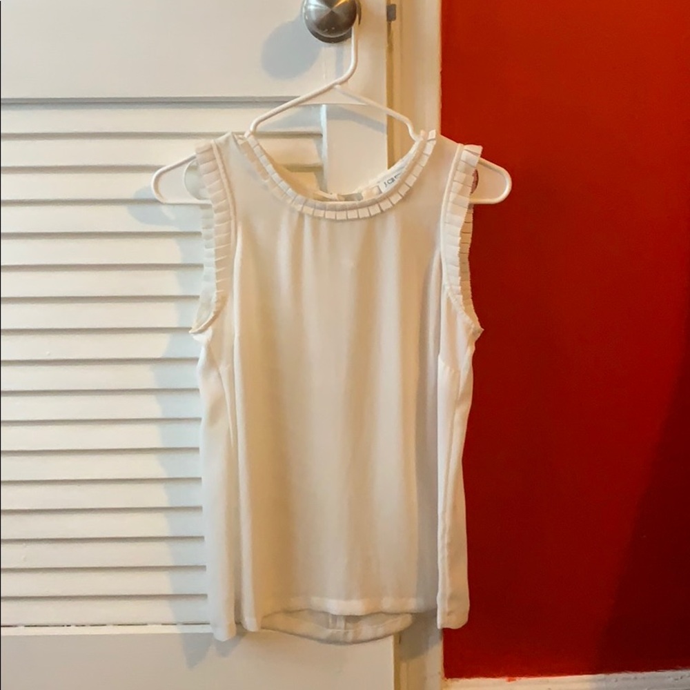 J crew sleeveless white work blouse